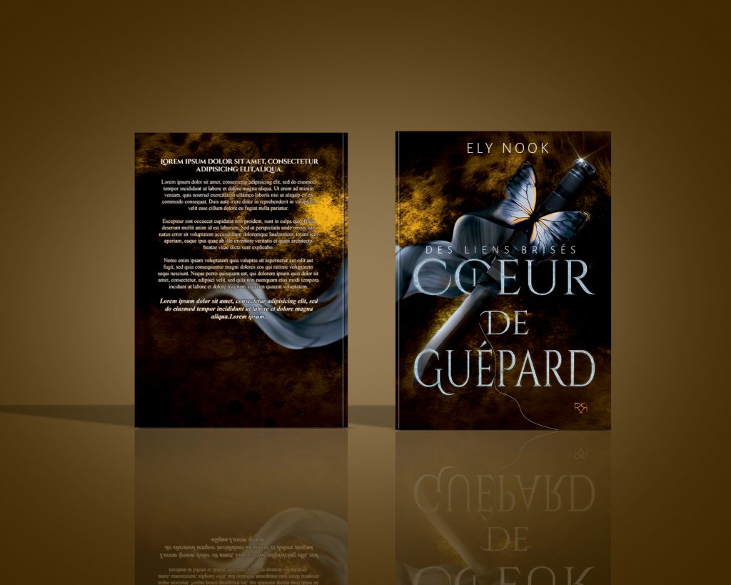 mockup-couvertures de livre-format-relier-coeurdeguepard-tome1-ely-nook-rren-design-maureenbouxin